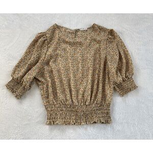 Sienna Sky Flower Pastel Pink Blouse Size L, Cottagecore, Balletcore, Feminine